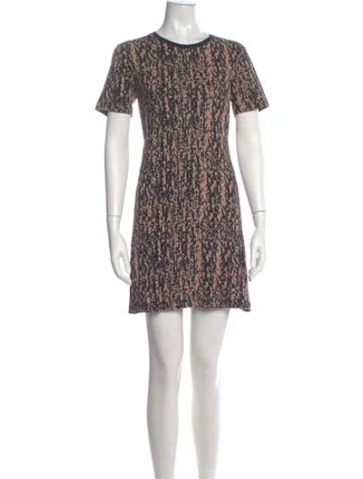 Pre-owned Theory Animal Print Mini Dress In Black