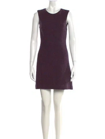 Pre-owned Theory Animal Print Mini Dress In Purple