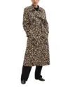 Theory Women's Leopard-print Stretch-wool Trench Coat In Beige Multi