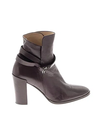 Pre-owned Theory Ankle Boots In Purple