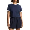 Theory Ringer Tee In Organic Cotton In Nocturne Navy/white - Xxg