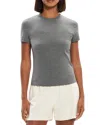 Theory Tiny Turtleneck Tee In Organic Cotton In Melange Grey