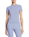 Theory Tiny Slub-texture T-shirt In Purple