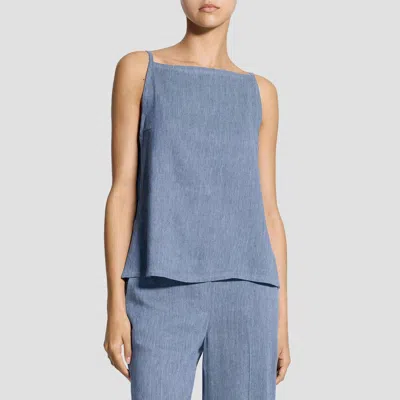 Theory Apron Top In Fluid Linen In Blue