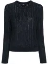 Theory Cable-knit Jumper In Xlv Nocturne Navy