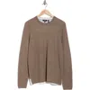Theory Arnaud Merino Wool Crewneck Sweater In Brown