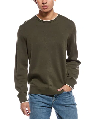 Theory Arnaud Wool-blend Crewneck Sweater In Green