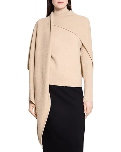 Theory Astor Merino Wool Blend Scarf Sweater In Neutral