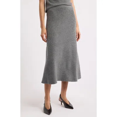 Theory Astor Wool Blend Flare Skirt In Gray
