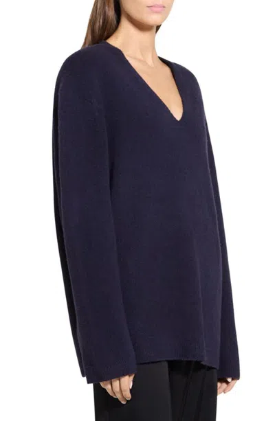 Theory Astor Wool Blend V-neck Sweater In Blue