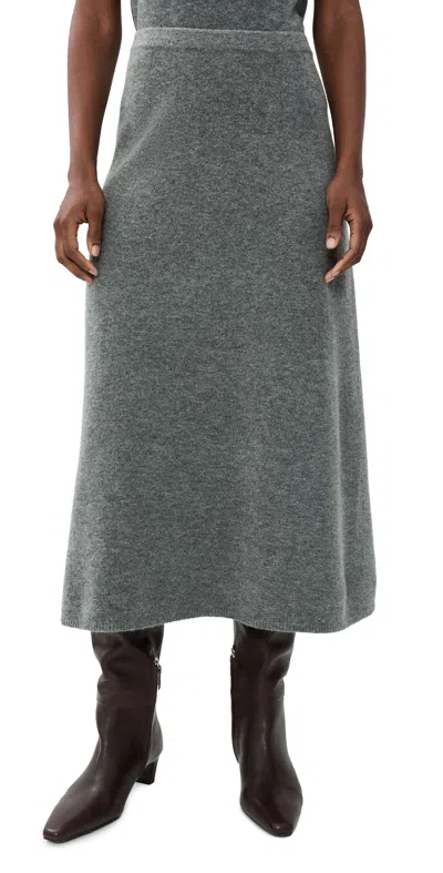 Theory Astor Wool Flare Skirt Medium Heather Grey