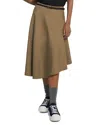 Theory Asymmetric Hem Midi Skirt In Dark Beige