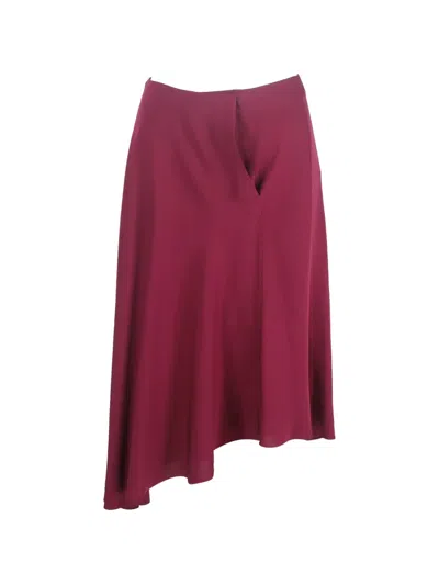 Pre-owned Theory Asymmetric-hem Skirt In Red