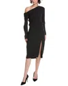 Theory Asymmetric Midi Dress In Black