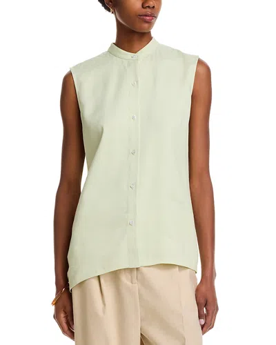 Theory Asymmetric Drape Sleeveless Top In Green