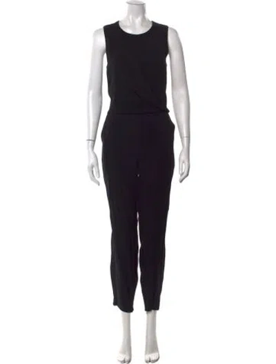 Pre-owned Theory Asymmetrical Jumpsuit In Black