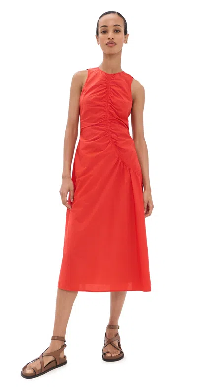 Theory Asymmetrical Ruched Tank Dress Poppy - Uzt In Multi