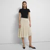 Theory Asymmetrical Skirt In Cotton Eyelet In Ecru