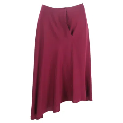 Theory Asymmetric-hem Skirt In Burgundy Triacetate In Multi