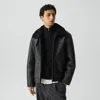 Theory Aviator Jacket In Shearling In Black