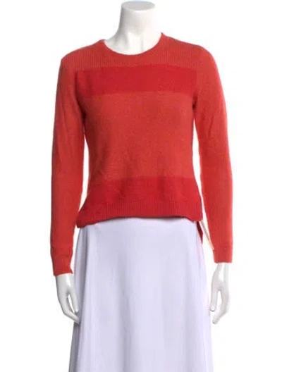 Pre-owned Theory Baby Alpaca Crew Neck Sweater In Orange