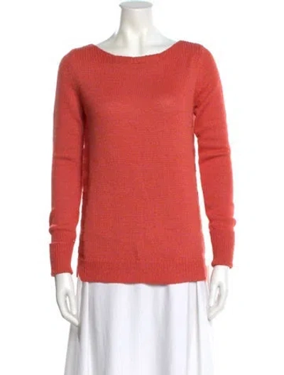 Pre-owned Theory Baby Alpaca Scoop Neck Sweater In Red