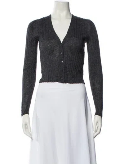 Pre-owned Theory Baby Alpaca V-neck Sweater In Black