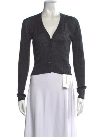 Pre-owned Theory Baby Alpaca V-neck Sweater In Black