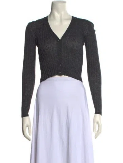 Pre-owned Theory Baby Alpaca V-neck Sweater In Gray