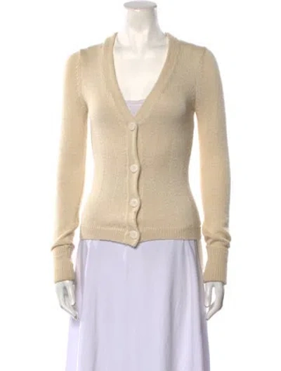 Pre-owned Theory Baby Alpaca V-neck Sweater In Neutral