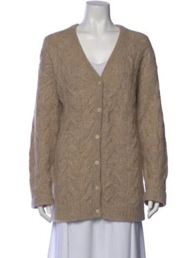 Pre-owned Theory Baby Alpaca V-neck Sweater In Neutral