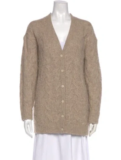Pre-owned Theory Baby Alpaca V-neck Sweater In Neutral