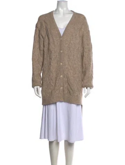 Pre-owned Theory Baby Alpaca V-neck Sweater In Neutral