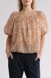 Theory Scoop Tie Top In Red Multi