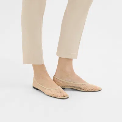 Theory Ballet Flat In Mesh In Light Nude