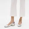 Theory Ballet Pump In Metallic Leather In Silver