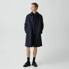 Theory Balmacaan Coat In Motion Wool In Black
