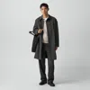 Theory Balmacaan Coat In Motion Wool In Gray