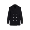 Theory Baltic Blue Recycled Wool Peacoat In Black