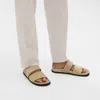 Theory Banded Slide Sandals In Suede