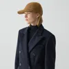 Theory Baseball Cap In Double-face Wool-cashmere In Brown