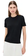 Theory Lightweight Wool Short Sleeve Top In Black