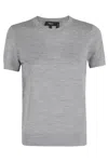 Theory Regal Merino Wool Short-sleeve Crew T-shirt In Cool Heather Grey