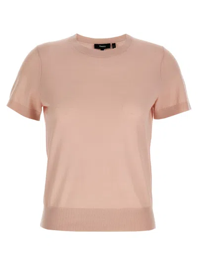 Theory Basic Tee Jumpers And Cardigans In Pink