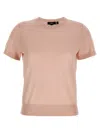 Theory Pink Basic Tee Sweater In Pink