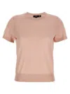 Theory Pink Basic Tee Sweater In Pink