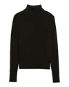 Theory Basic Turtleneck Pullover Sweater In Feather Cashmere In Black