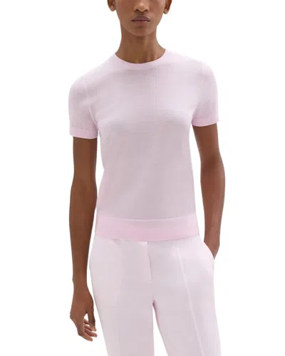 Theory Basic Wool T-shirt In Pink