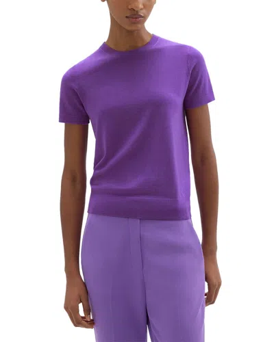 Theory Basic Wool T-shirt In Purple