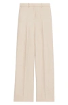 THEORY BASKET WEAVE HIGH WAIST LINEN WIDE LEG PANTS